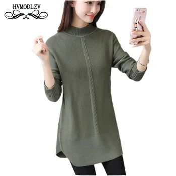 

2017 New Autumn Winter Women Head Sweater Korean Fashion High Collar Sweater Coat Quality Self cultivation Women Sweater LJ511