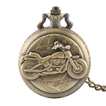

New Fashion Style Pocket Watch Personality Cycling Shape of Pocket Quartz Watches Necklace Pendant Gift for Men