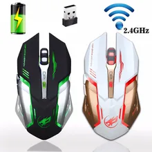 Перезаряжаемые 2.4 ГГц Беспроводной Gaming Mouse Подсветка оптическая USB Gamer мыши для настольного компьютера ноутбук PC