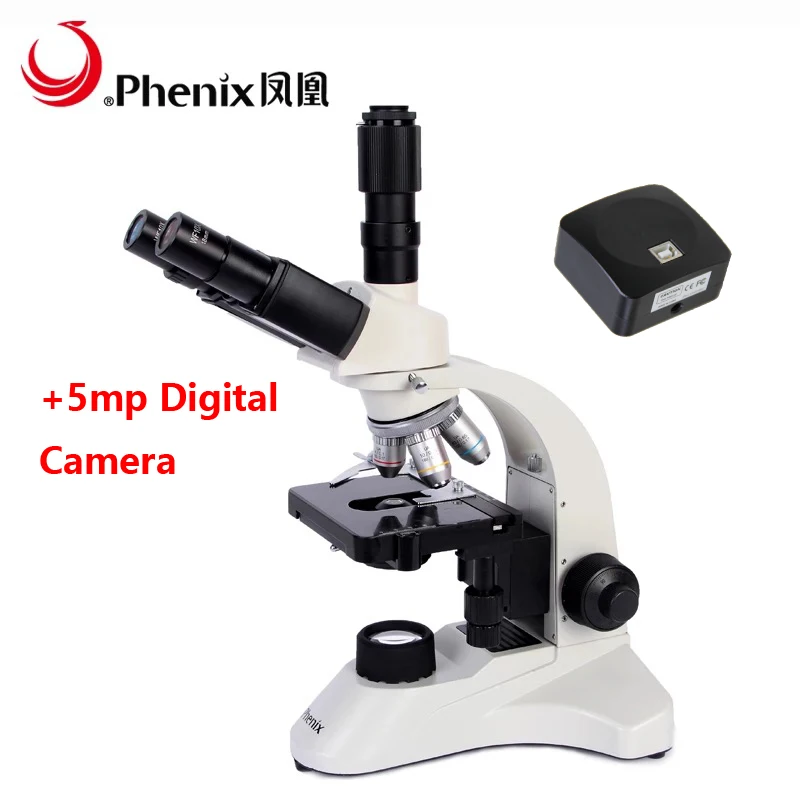 Phenix 5mp CCD/CMOS Digital Microscope 40X 1600X Biological Microscope