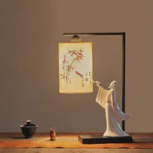 Поэтессы, пишущие каллиграфические лампы, прикроватные настольные лампы в китайском стиле для спальни, настольные лампы для гостиной, новинка, настольные лампы