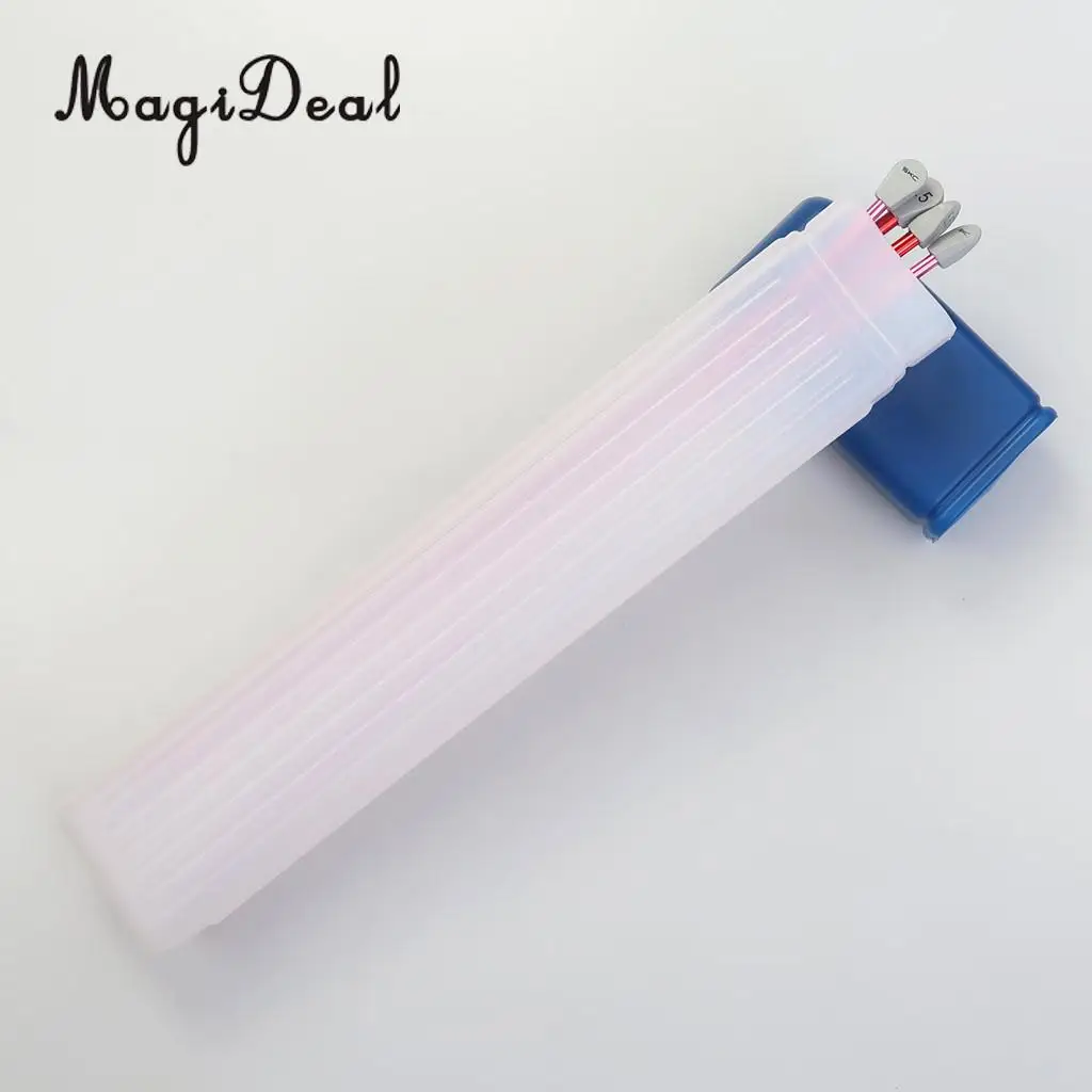 41x6cm Plastic Clear Knitting Needle Crochet Hook Tube Case Holder Storage Case 