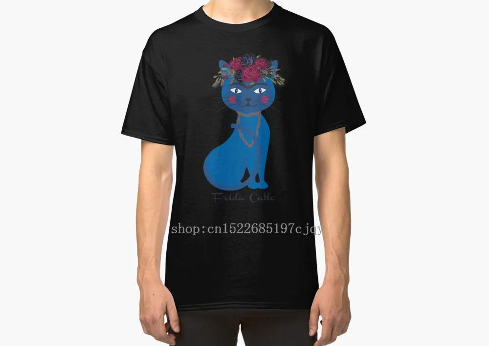 2018 Новый Frida Cat Для мужчин с коротким рукавом хлопковая Футболка Размер S