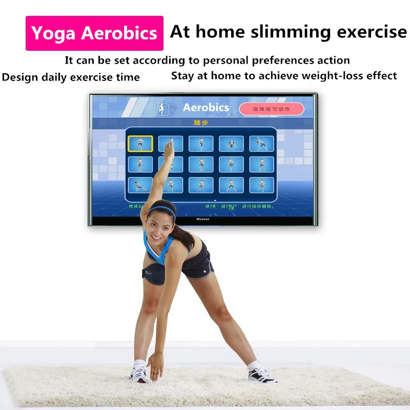 Luminous Yoga Dance Mat Double Players Tv Computer Interface Home Game Slimming Dancer Blanket Mat Pad With Two Gamepads