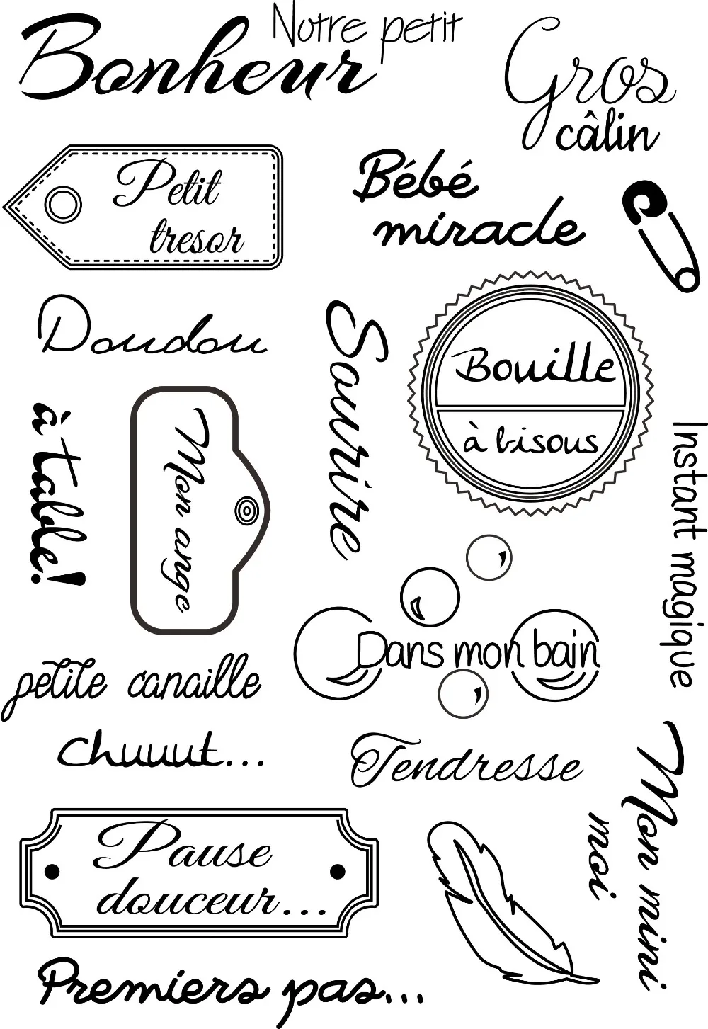 French words 8 Transparent Clear Silicone Stamp/seal for DIY Scrapbooking/photo Album Decorative Clear Stamp Sheets A1012
