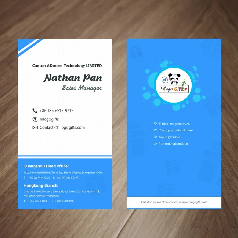 full color salesman business name cards with both sides