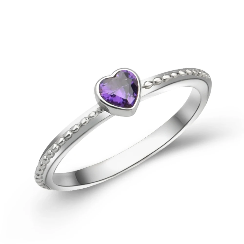 

purple color ring heart sharp rings for girl as best gift