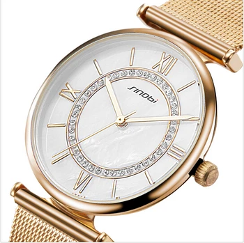 

SINOBI Gold Watch Women Top Brand Luxury Women's Watches Rhinestone Ladies Watch Women Watches Clock reloj mujer montre femme