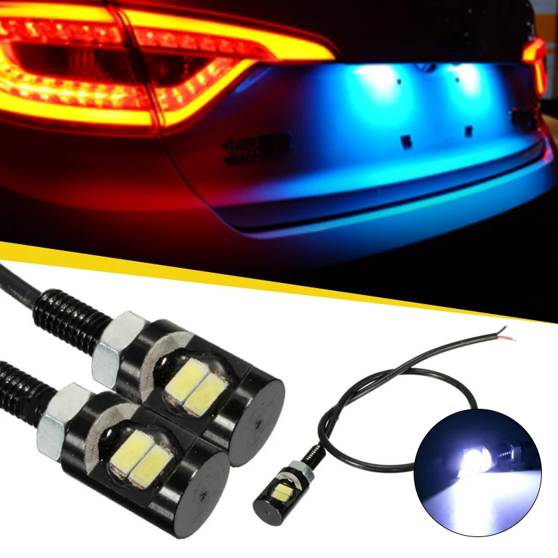 

2 Pcs/Set Universal 12V Car License Plate Light 2 LEDs Tail Lights Bulb White Fit For Most Cars Motorcycles Truck Vehicles
