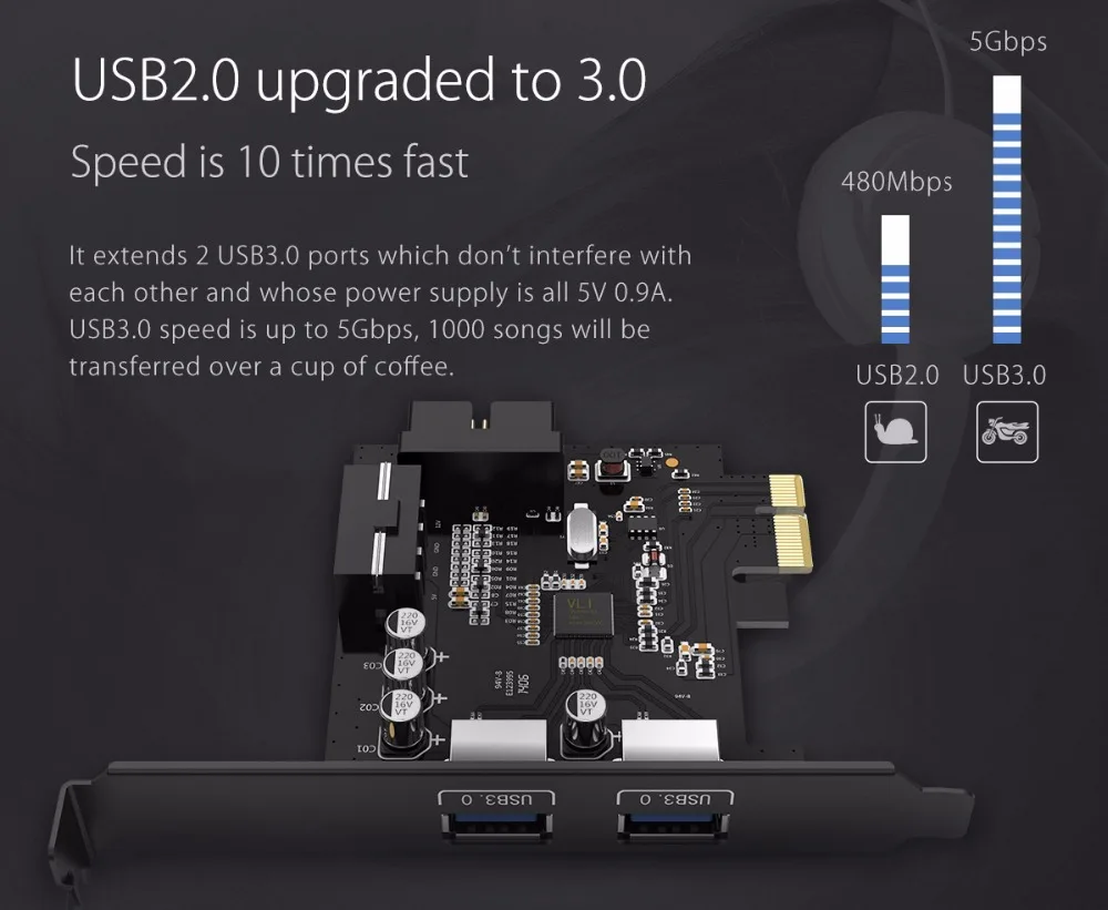 pci express cartão usb3.0 hub controlador adaptador cartão com 19pin