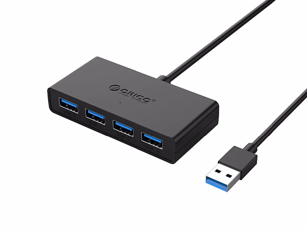 ORICO Mini USB 3,0 концентратор 4 порта питание OTG с микро USB интерфейс питания для MacBook ноутбук планшет компьютер OTG usb-хаб