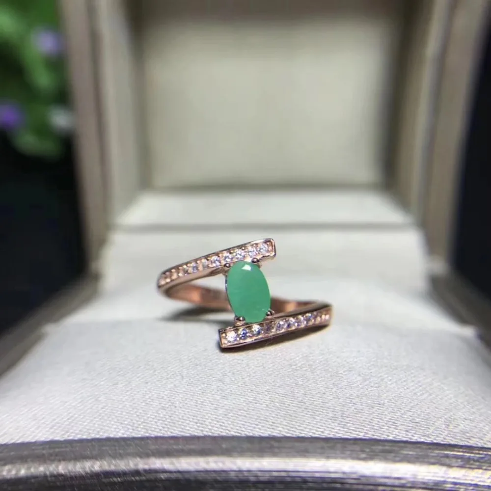 Модные особенности крест натуральный зеленый изумруд кольцо с камнем S925 Серебряный натуральный драгоценный камень кольцо для девочек Для женщин вечерние подарок кольца ювелирные изделия