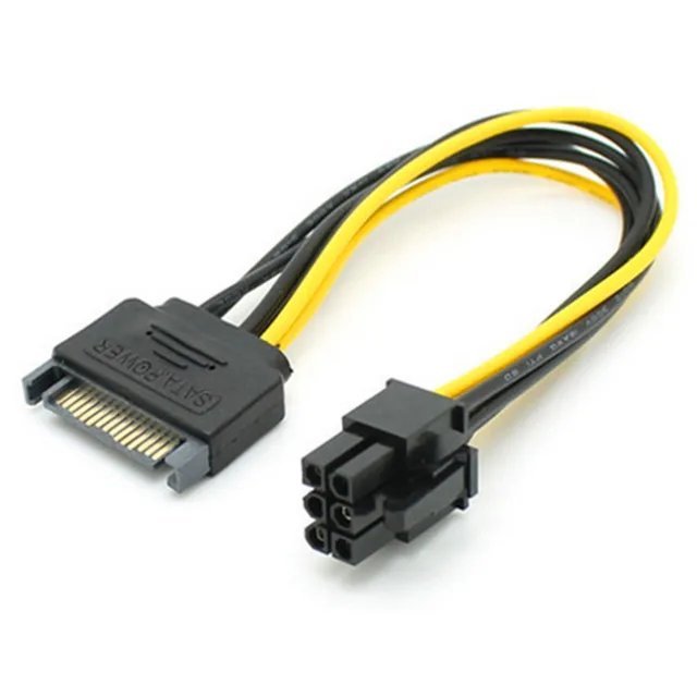 Best Price 20cm 15Pin-6Pin Power Cable DC Mining Machine Graphics Card Reverse Power Adapter Cables for PC Computer