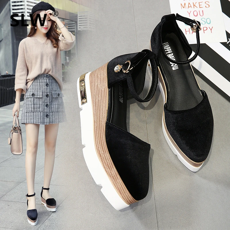 

Nurse Shoes Clogs Platform Dress Flats Women Solid 2019 Fashion Women's Round Toe Nursing Creepers Female Ballet Woman Casual