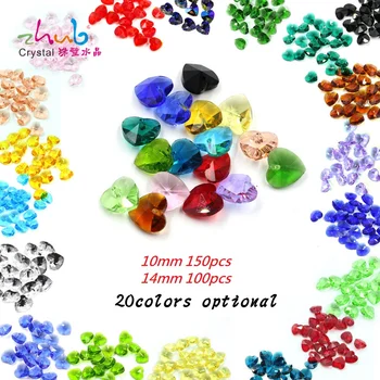 

Wholesale Faceted Bead 10/14MM Vintage Style Glass Beads Loose Crystal Heart Spacer for Metal Accessories DIY Making Jewelry