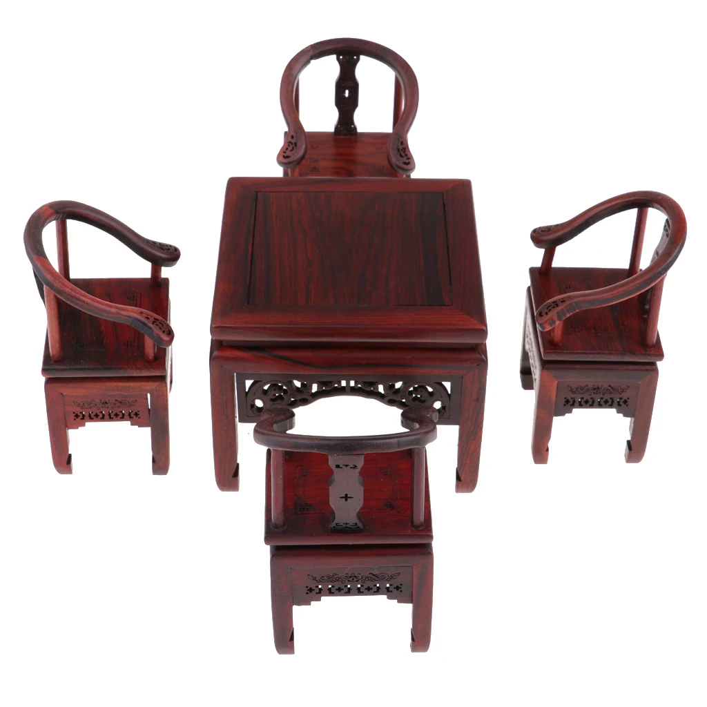1/6 Scale Wooden Square Table Chair Dining Table Model For   Dolls House Furniture Collections