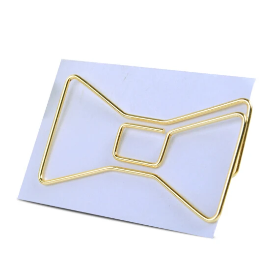 Aliexpress.com : Buy 2PCS/LOT Metal Material Bow Shape Paper Clips Gold ...