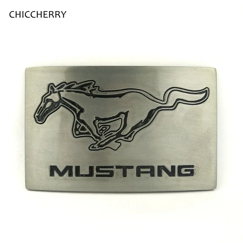 

Silver MUSTANG Horse Big Squar Belt Buckles Metal For Mens Belts Western Cowboy DIY Male Accessories Kemer Tokasi Riem Gespen