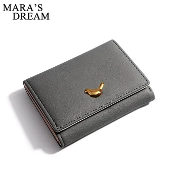

Mara's Dream 2019 Slim Card Wallet Women Short Foldable Wallet for Women Designer Purses Leather Card Holder Fashion Money Bags
