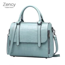 ZENCY Temporada de Verano Bolso de Mano de Cuero Genuino de Las Mujeres Famosas Marcas de Lujo de Cocodrilo Patrón de Bolso de Hombro de la Mujer Bolsa de Mensajero