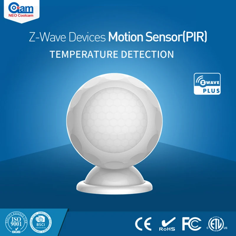 NEO Coolcam Z-wave Mini PIR Motion Sensor Detector+Temperature Sensor Z Wave Home Automation Alarm System Motion Alarm