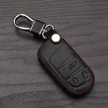 High quality leather key case for Fiat for Jeep Renegade leather smart key cover car key bag dust collector,Auto parts