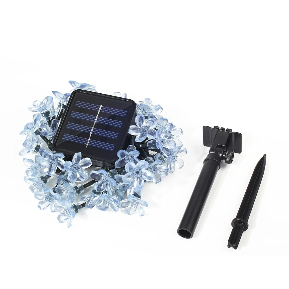 7M 50 LED Solar String Light 4.8M 20LED Sakura Flower Christmas Fairy Light Outdoor Garden Wedding Holiday Light Home Decoration 7M 50 LED Solar String Light 4.8M 20LED Sakura Flower Christmas Fairy Light Outdoor Garden Wedding Holiday Light Home Decoration