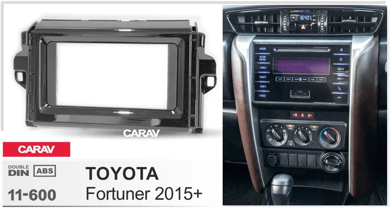 CARAV 11-600 Автомобильная Радио панель для TOYOTA Fortuner+(пианино черный) Рамка для DVD CD отделка монтажный комплект