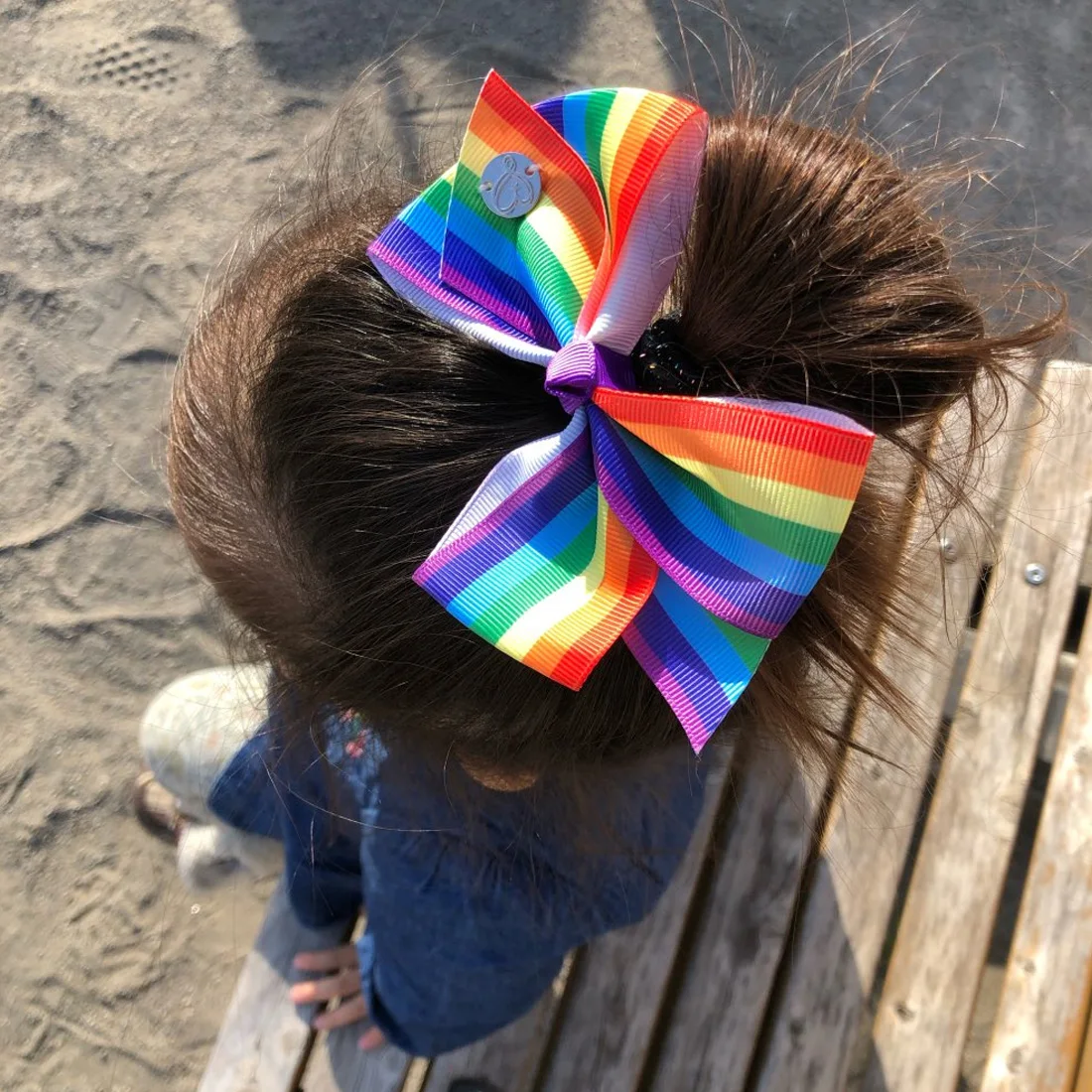 

6 Pieces/Set Bows Rainbow Printed Knot Ribbon Bow For Girls Handmade Boutique Hair Clip Children Hair Accessories
