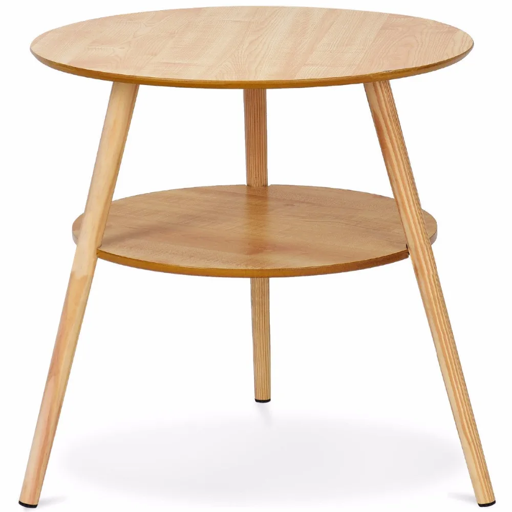 Giantex 2-Tier Round End Coffee Table Side Accent Table Wood Legs Living Room Furniture Living Room Furniture HW59267 Giantex 2-Tier Round End Coffee Table Side Accent Table Wood Legs Living Room Furniture Living Room Furniture HW59267