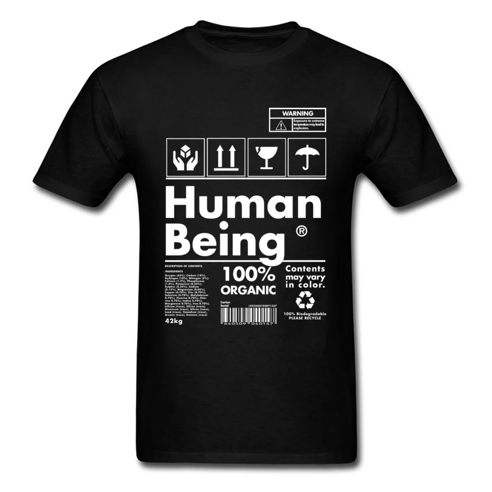 

2018 Funny T-shirt Human Label T Shirt For Men Human Being Tops Tees Cotton White Letter Tshirt Black Fashion Clothes Custom