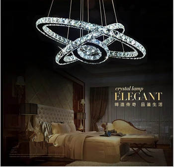 

Modern 3 ring crystal Chandeliers led lamps Modern K9 led crystal Chandelier led lustre light Free shipping 30CM 50CM 70CM