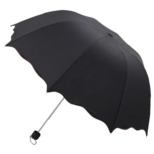 Женский зонтик принцессы с защитой от УФ-лучей, складной зонт от Солнца/дождя, черный