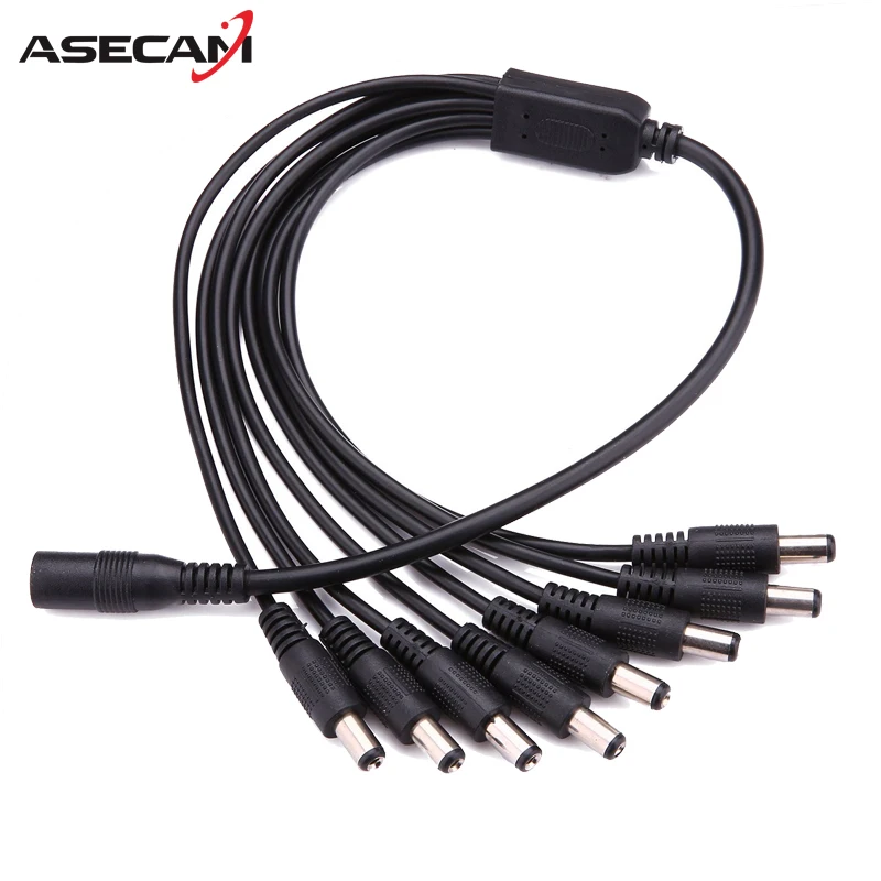 

Power Jack 1 DC Female To 8 Male plug Splitter Adapter Connector Cable For CCTV Security Camera LED Strip Light