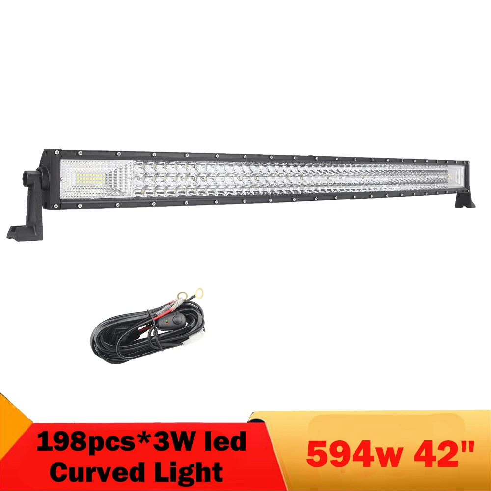 

42 Inch Curved LED Light Bar Spot Flood Combo Offroad Light Driving Fog Lamp for Jeep Cherokee Dodge Ram Ford GMC Truck Pickup