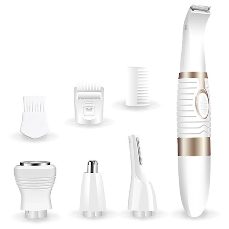 Цена Kemei KM PG500 6in1 профессиональная машинка для стрижки волос мокрый сухой Для женщин бритва электрическая уха носа Бритва для бороды Триммер для ...