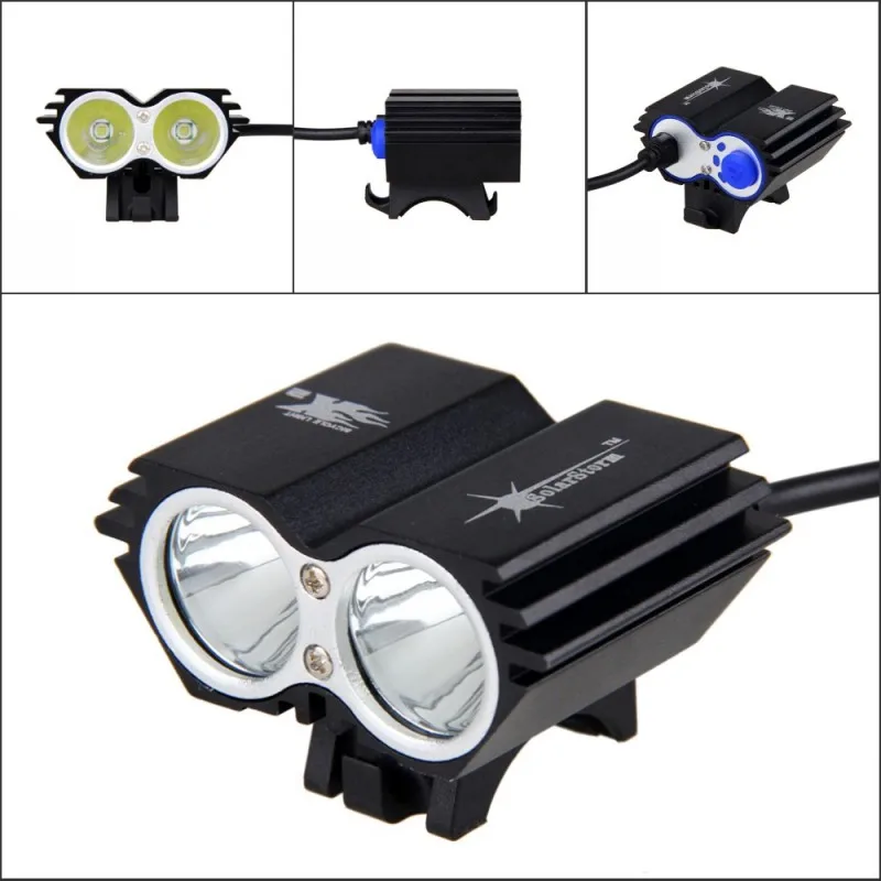 Excellent USB Rechargeable Bike Light 8000 Lumens  T6 LED Headlamp Cycling Headlight Bicycle Accessories +Battery Sets+Rear Light 2