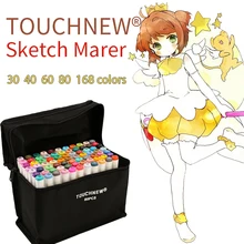 TOUCHNEW 30/40/60/80 Color Art Markers Set Material For Drawing Alcoholic Oily Based Marker Manga Dual Headed Brush Pen
