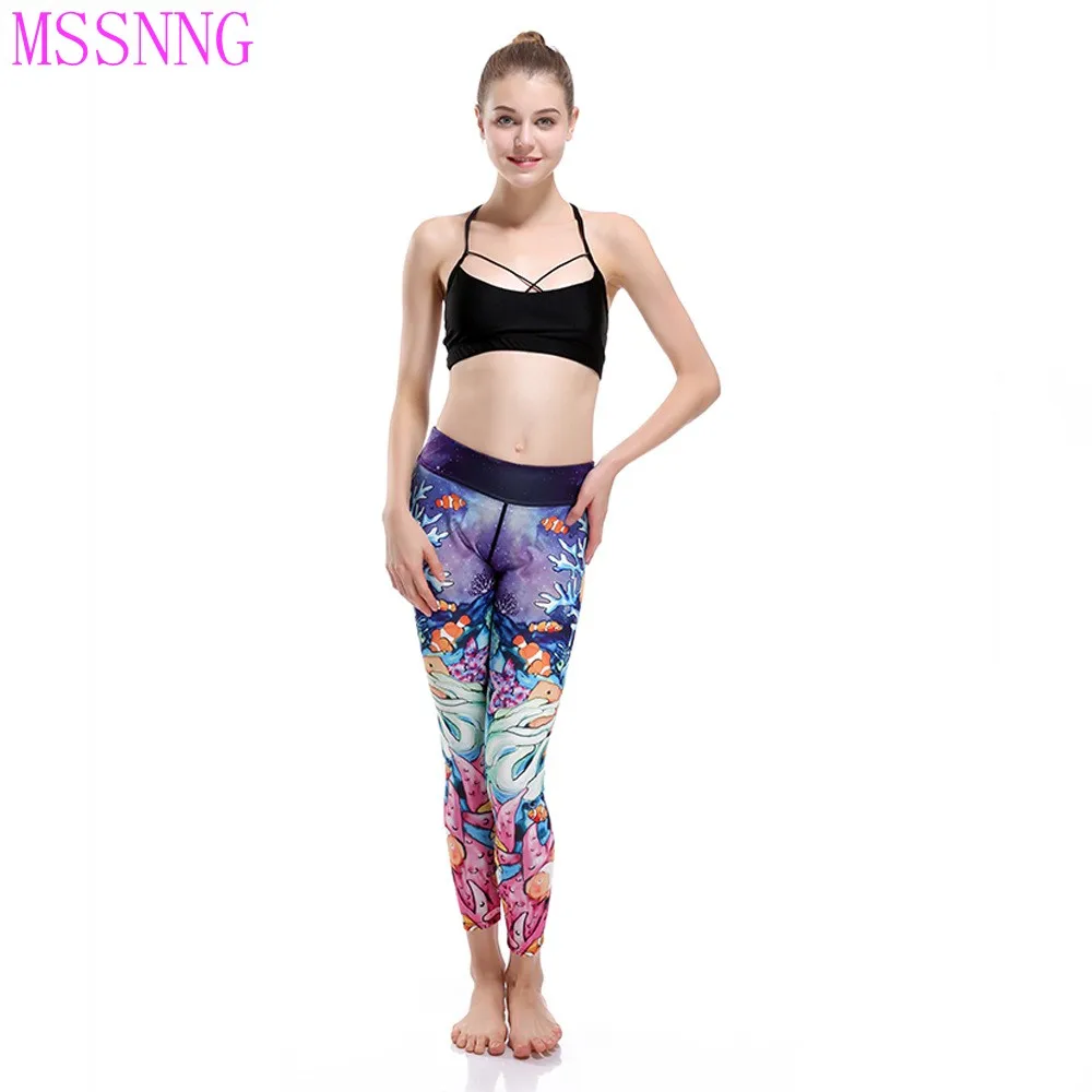 MSSNNG Cartoon Grass Printing Yoga Pants High Elastic Fast Drying Absorb Sweet Sports Underpants Breathe Freely Fitness | Спорт и