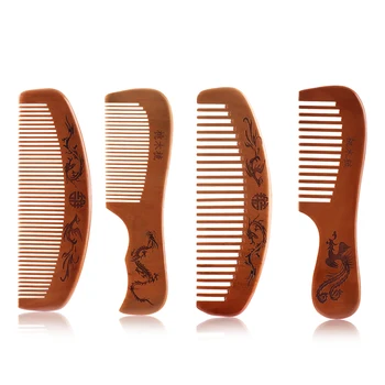 

1 Pc Handcrafted Natural Peach Wood Comb No Static Pocket Beard Mustache Comb Massage Hair Styling Tool High Quality