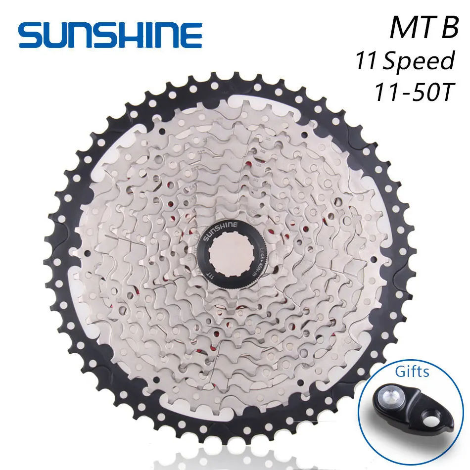 SUNSHINE 11 S 11-50T 11 Скорость свободного хода BMX горный велосипед кассета маховик Аксессуары для велосипеда Совместимость с SL-M9000 M8000 - Цвет: 11S 50T and extender