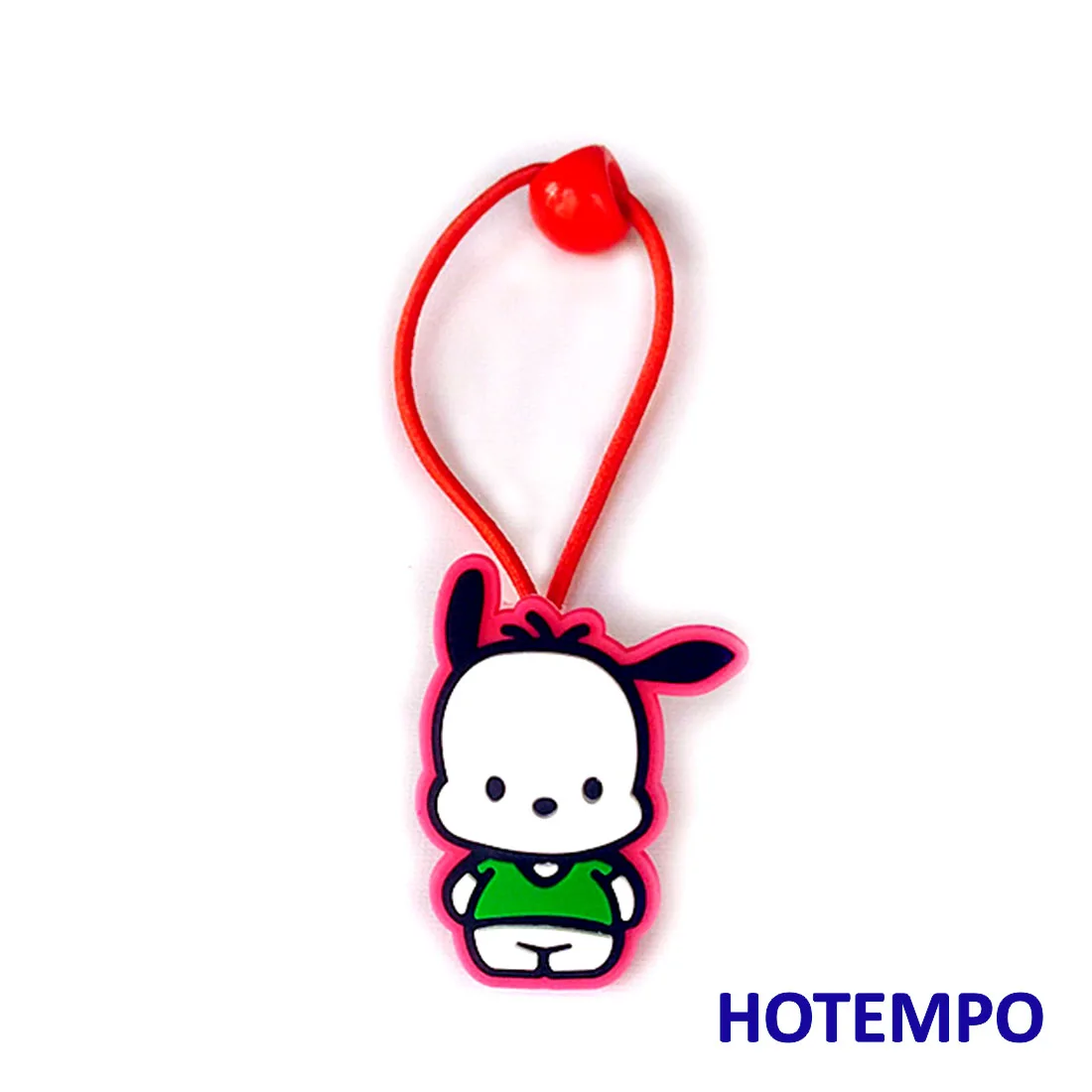 Милый мультфильм Pochacco Pekkle Maru Keroppi Kuromi Melody Twinstars Япония Kawaii Девушки эластичные волосы резинки кольцо для девочек подарок - Цвет: PVCFS-PQG-RD