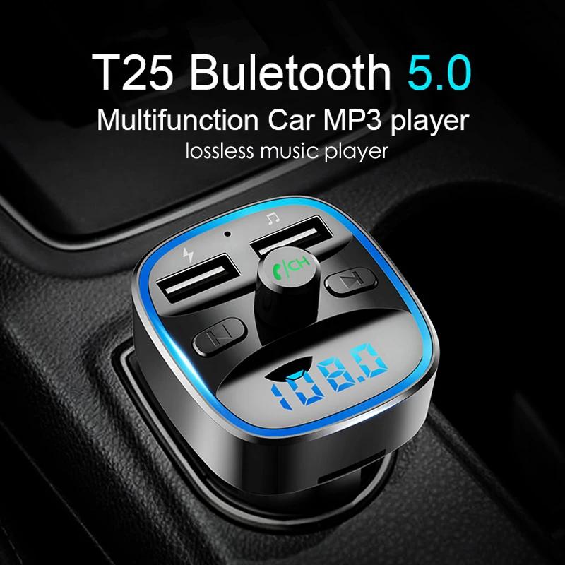 Автомобильный mp3 музыкальный плеер Bluetooth 5 0 приемник fm передатчик двойной USB