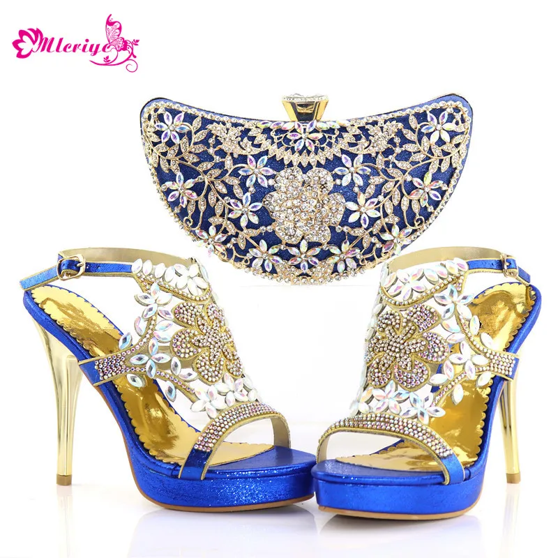 

New Arrival Italian Shoes with Matching Bags for Women Latest Shoe and Bag Set for Party In Women Wedding Shoes Bride Cristal