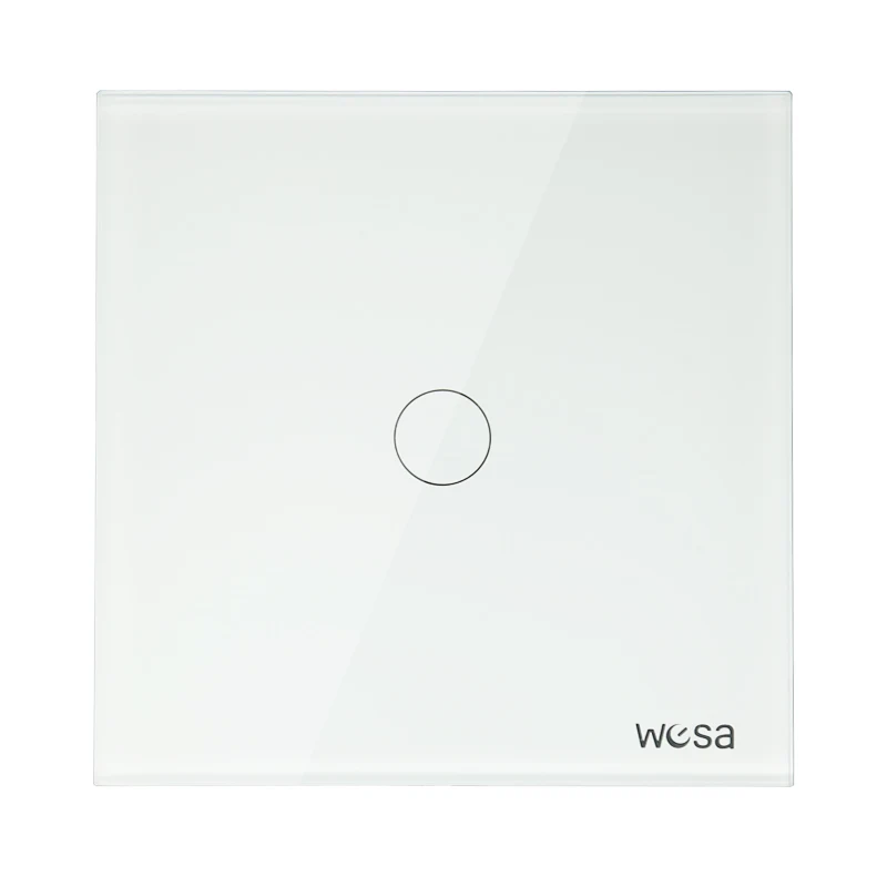 Дизайн, стандарт ЕС, настенный сенсорный выключатель, роскошное белое Хрустальное стекло, 1 комплект, 1 позиционный переключатель, CMW-01 - Цвет: White