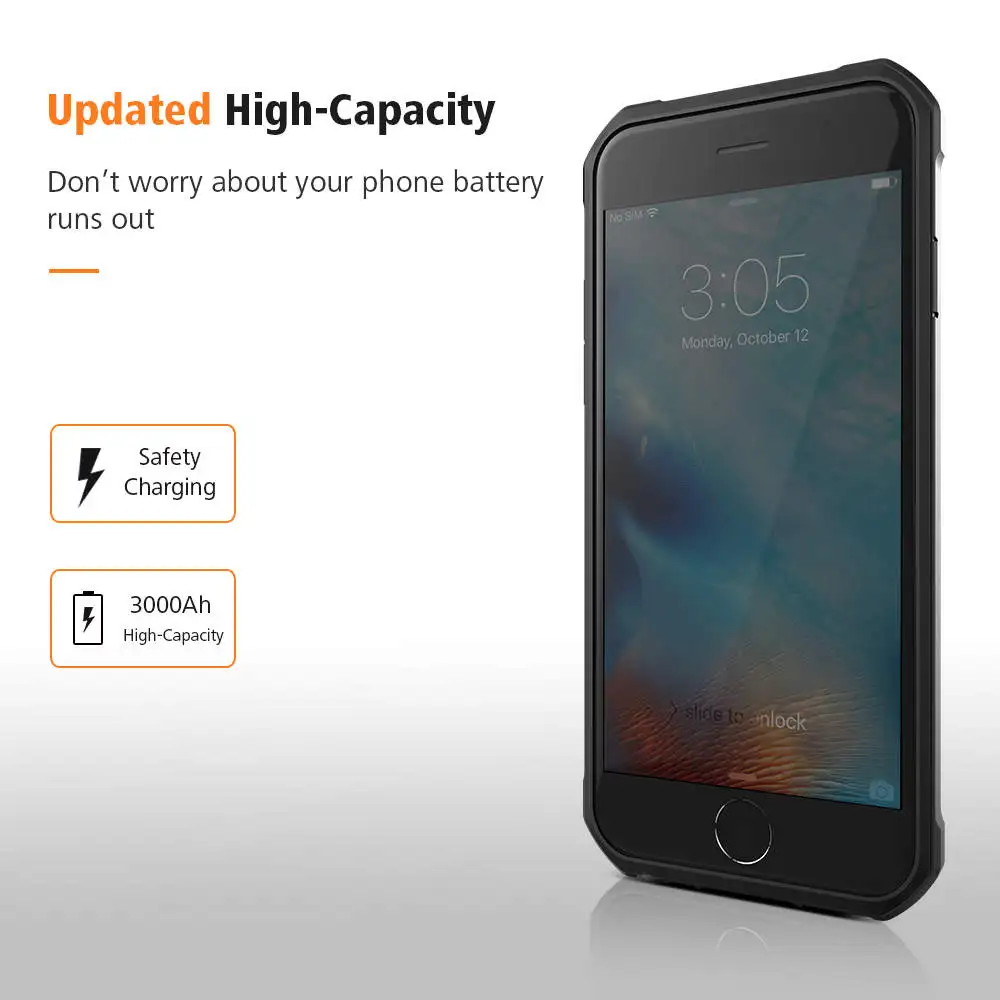 Floveme Батарея Зарядное устройство чехол для iPhone 7 6 6S 8 Чехол Запасные Аккумуляторы для телефонов случае Портативный внешний резервный зарядки чехол 3000 /4200 мАч Батарея зарядный чехол для iphone 6 6s 7 8 4s