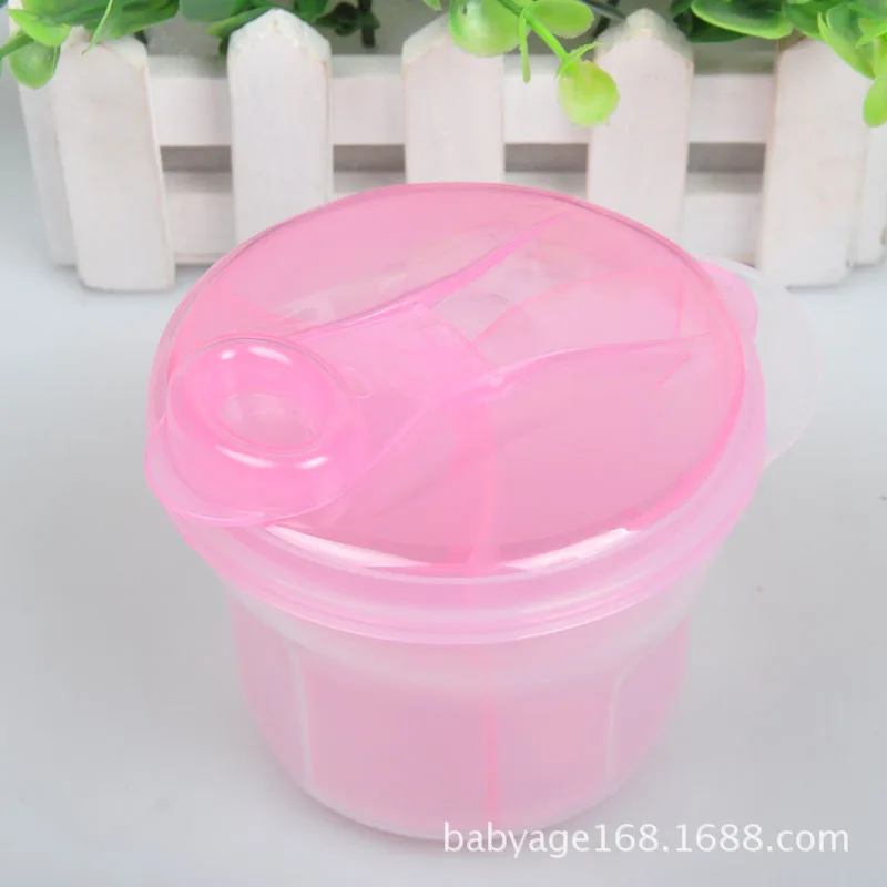 Абсолютно дозатор для детского молочного порошка, контейнер для кормления, контейнер для хранения еды, контейнер для бутылочек без токсичных веществ - Цвет: Pink