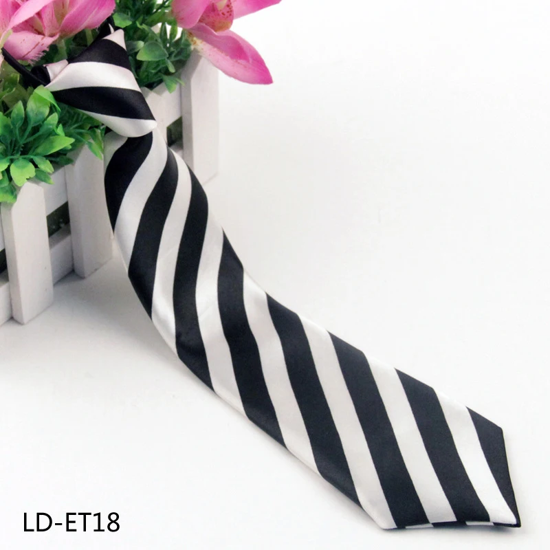 Студенческий детский полиэстеровый Повседневный маленький галстук с рисунком с фабрики - Цвет: LDET18