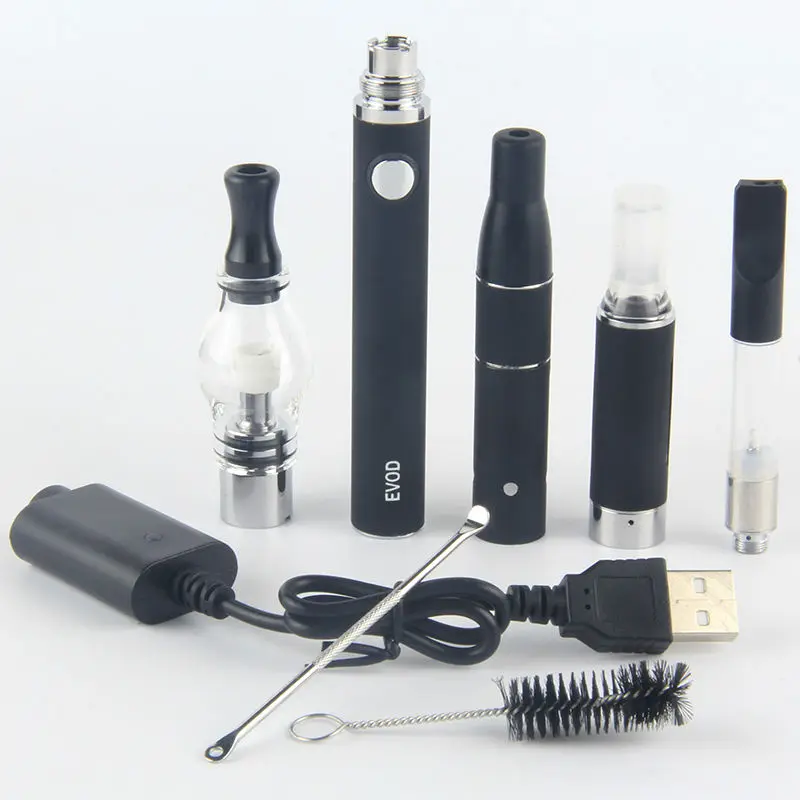 1100mAh EVOD Electronic Cigarette Kits Portable 4 In 1 Vaporizer with 4pcs Atomizer Herbal Wax Dry Herb CBD Thick Oil Vape Pen enlarge