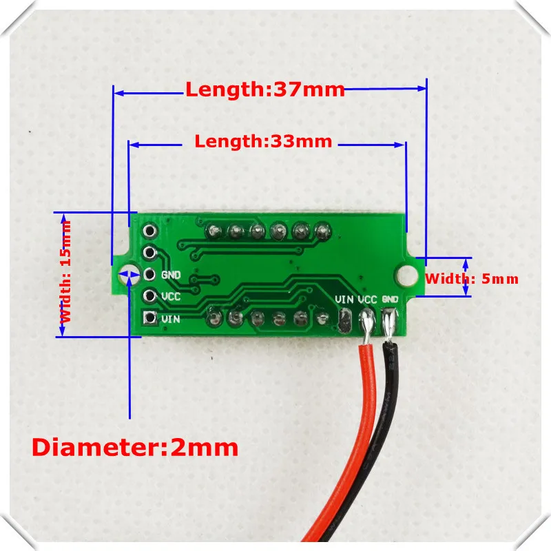 4 Digit 0.36/" Digital Voltmeter 0-33.00V Three wires Voltage Meter Display Red